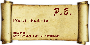 Pécsi Beatrix névjegykártya