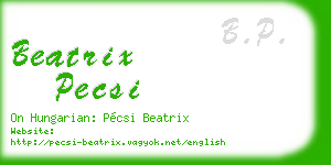 beatrix pecsi business card