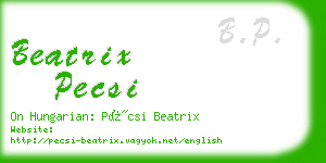 beatrix pecsi business card